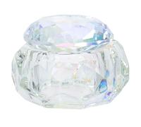 SOLUSTRE Crystal Glass Nail Art Manicure Cup with Lid for DIY Nail Art Sturdy Liquid Container and Brush Cleaning Tool Chic Design Not Easy to Overflow for Manicure Beginners