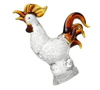 SOLUSTRE Crystal Rooster Ornament Amber Desktop Decor Smooth Surface Elegant Table Craft for Home Office Living Study Cafe and Bar Decoration