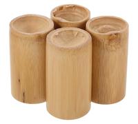 SOLUSTRE Cupping Versatile, Bamboo Set 4pcs Therapeutic Sturdy Purposes for Chinese Cups for Acupressure Massage, Khaki Colour and Suitable for Face and Body Cupping Therapy