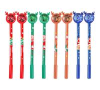 SOLUSTRE Cute Christmas Gel Ink Pens and Plastic Material for Students 8pcs with Extra-smooth Writing for Graduation Prizes and Note Taking