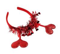 SOLUSTRE Cute Heart-shaped Headband Love Headpiece 9.43x9.04x1.18in Comfortable Versatile Use Classic Red Cloth and Plastic Material Holiday Photo Sessions Wedding Headwear