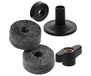 SOLUSTRE Cymbal Stand Holder Drum Cymbal Hardware Set Felt Pads and Split Screw Washer Adjustable Height Shock Absorption Black for Drum Set Maintenance 1.38x1.38x0.39in
