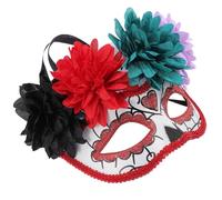 SOLUSTRE Day the Dead Mask Half Face Skull Mask Lightweight Plastic with Unique Flower Design for Themes of Parties and Cosplay Lovers
