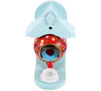 SOLUSTRE Decorative Teapot Shaped Hanging Bird House and Feeder Nesting Box Made of Ceramic and Wood with Wear Resistance for Garden and Orchard Use