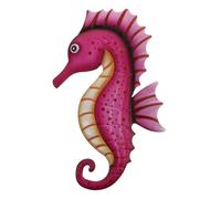 SOLUSTRE Decorative Wall Hanging Sea Horse Decor Iron Material Delicate Style Pink Colour for Cafe and Hotel Home Decoration