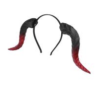 SOLUSTRE Detachable Ox Horn Hairband Lightweight Halloween Cosplay Headband for Men Women Flexible Fit PU Iron Material Devil Costume Accessory for Masquerade Festival Party