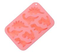 SOLUSTRE Dinosaur Silicone Mold Tray Pink Flexible Non-Stick Baking Tool for Chocolate Candy Cake Dessert Dishwasher Safe Heat Resistant for Oven Microwave Freezer