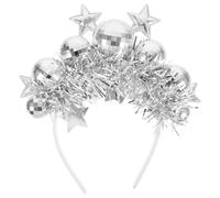SOLUSTRE Disco Ball Headband: 1970s Vintage Disco Ball Headpiece with Star & Tinsel - Costume Accessories for Graduation Wedding Birthday Party Decoration