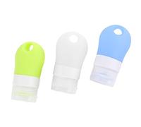 SOLUSTRE Dispenser for Refillable Silicone Travel Portable 38ml 3pcs Bottles, Reusable Empty and Graduation to Accessories Makeup Skincare Toiletries Gifts and Back School Party