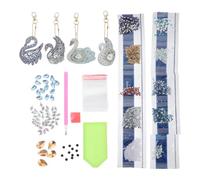 SOLUSTRE DIY Diamond Key Chain Decor Kit with Resin Swan Pendant, Unique Hanging Ornament for Decorating Keys Or Backpacks, Craft Kit for Creative Mosaic Making