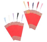 SOLUSTRE DIY Paper Bookmarks Handmade Blank Calligraphy Tags with Hanging Tassels for Reading Fans and Craft Decoration