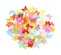 SOLUSTRE DIY Resin Butterfly Buttons 100Pcs Novelty Small Buttons for Sewing and Craft Supplies