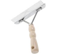 SOLUSTRE Dog Rake Comb with Stainless Steel Teeth for Grooming Cats and Dogs, Protects from Skin Disease and Eliminates Tangles, for Pet Hair Removal and Dematting