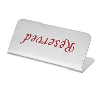 SOLUSTRE Double Sided Reserved Seating Table Signs in Stainless Steel with Sleek Modern Design for Weddings and Events, Sturdy and Wear Resistant Tabletop Signs for Organised Environments