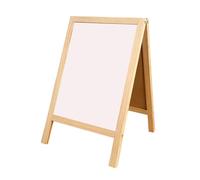 SOLUSTRE Double Sided Wooden Blackboard with Easel Stand White and Black Chalkboard Message Board for Bar Counter Writing Party Signs and Decor