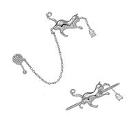 SOLUSTRE Elegant Cat Ear Bone Clips Ear Wrap Earrings for Birthday Wedding Party