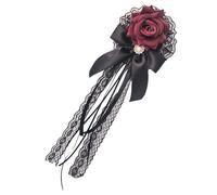 SOLUSTRE Elegant Lolita Style Rose Flower Hair Clip for Women, Fabric Material with Long Serving Life, Hair Accessory for Wedding Guests and Special Occasions