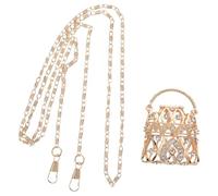 SOLUSTRE Elegant Mini Chain Crossbody Bag for Women with Lightweight Metal Strap, Stylish Golden Clutch Purse for Evening Parties and Daily Errands, Sl ompact Design