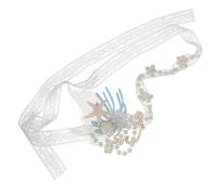 SOLUSTRE Elegant Pearl and Lace Ocean Headband for Women, Beach Hair Accessory with Seashell and Sea Star Design, for Vacation Beaches and Party Hairstyles