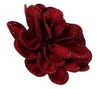SOLUSTRE Elegant White Crystal Shoe Clips with Three Dimensional Rose Flower Applique Detachable Comfortable Alloy and Polyester Shoe Decoration Charms and Occasions