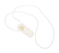 SOLUSTRE Elegant White Pearl Lipstick Bag Lightweight Resin Beaded Mini Shoulder Crossbody Bag for Safe Storage, Gift for Female Friends and Girlfriend