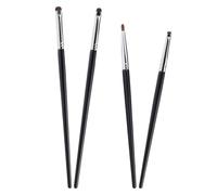 SOLUSTRE Eye Makeup Brush Set with Horsehair and Wood Handles Fine Precision Eyeliner Brushes 4pcs Versatile Tools for Eye Makeup Application and Blending for Women