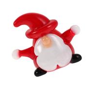 SOLUSTRE Faceless Gnome Glass Figurine Christmas Desktop Decoration Creative Sturdy Glass Statue for Shelf Table and Car Dashboard Unique Holiday Cheer Ornament