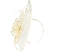 SOLUSTRE Fascinator Hat Hat Shape Mesh with Hair Clip and Headband Beige Elegant Vintage Two Ways to Wear Simple and Practical for Tea Party and Cocktail Party Occasions for Women