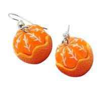 SOLUSTRE Fashionable Orange Slice Drop Earrings for Women Lightweight Resin Fruit Dangle Jewelry with Bright Color and Scratch-resistant Simulated Citrus Design