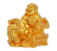 SOLUSTRE Feng Shui Laughing Buddha Statue for Home and Office Decor Intricate Desktop Sculpture Attracting Wealth Prosperity and Luck Elegant Craftsmanship with Luxurious Finish Small for