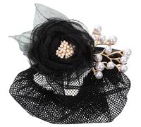 SOLUSTRE Floral Hair Bun Net Clip with Black Fine Mesh Practical Hair Accessory for Women Teen Elegant Flower Design Hairnet for Ballet Nurse Waitress Cosplay and Stage Performance