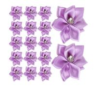 SOLUSTRE Flowers Handmade Headwear Accessories 20pcs Cloth with Rhinestone Inlaid Bloom Decorative Cloth Bloom for Handicraft and Projects for Hair and Craft