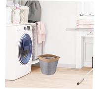 SOLUSTRE Foldable Laundry Storage Basket Multi Purpose Dirty Clothes Container Lightweight Sundries Organizer for Bathroom Bedroom Grey and Yellow