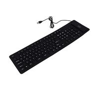 SOLUSTRE Foldable Silicone USB Keyboard Roll up Portable Waterproof with 109 Keys and Simple Structure, Silent Compact Wired Keyboard for Office and Travel Use