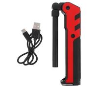 SOLUSTRE Foldable USB Rechargeable Cob LED Work Light Inspection Lamp Portable Emergency Maintenance Flashlight for Car Repair Camping with Rotatable Head (Red)