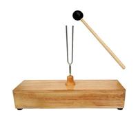 SOLUSTRE Fork Accurate Hammer and Base Set with for Tuning Flat Wooden 256hz Pitch Adjustment, Metal Acoustic Experiment Instrument for Physics Teaching and Musical Use