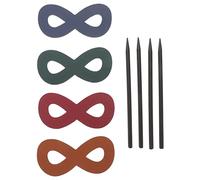 SOLUSTRE French Barrette 4Pcs Leather Hair clips Hair Barrette Ponytail Holders with Stick 8 Shape Clip Leather Hair Accessories for Women, Mixed Color 2 Womens Hair Clips