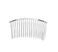 SOLUSTRE French Hair Pin White Veil 7. 8cm 20 Teeth Wedding Veil Comb Silver Wire Bridal Veil Hair Combs Minimalist Metal Hair Side Comb for Women French Barrette Hair Clips Wedding Veils