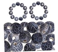 SOLUSTRE Frosted Agate Round Loose Beads Black Cracked Stone Beads for Jewelry Making DIY Bracelet Necklace Craft Supplies Strand