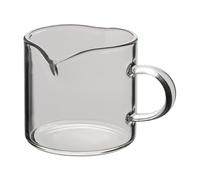 SOLUSTRE Frothing Cup and with Double Mouth Design 120ml Glass Ergonomic Handle, Simple Design Pitcher for Coffee Latte Art for Home and Restaurant Use