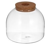 SOLUSTRE Glass and Wood Micro Landscape Terrarium Container for Hydroponic Plants with Cork Lid, Small Fish Tank Jar Suitable for Crafting and Garden Decoration