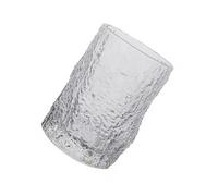 SOLUSTRE Glass Cup with Bark Texture Unique Design Smooth Rim Meticulous Workmanship for Home and Office Use Drinking Glass