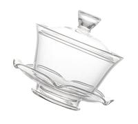 SOLUSTRE Glass Tea Brewing Bowl Kung Fu Teaware Set Thickened Glass Portable Dustproof for Tea, Home and Office