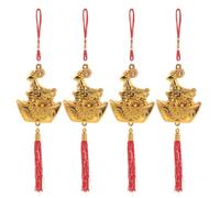 SOLUSTRE Goat Hanging Ornaments Plastic and Polyester Fiber Material 4pcs 2027 Lunar New Year with Vibrant Red Tassel Symbol of Good Luck and Enhances Festival Atmosphere, for Window