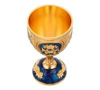 SOLUSTRE Goblet: Antique Red Wine Cup with Delicate Carved Patterns - Decorative Vintage Goblet Zinc Alloy Wine Cup for Artistic Home Display