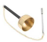 SOLUSTRE Golden Yin Qing Buddhist Hand Percussion Instrument Made of Brass and Plastic, Loud Sound with Comfortable to Hold Design, for Buddhist Ceremony Supplies and Temple Rituals
