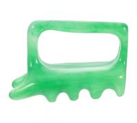SOLUSTRE Gua Sha Massage Tool for Spine and Shoulder Relaxation Large Resin Green with Dual Scraper Design, Smooth Texture Muscle Scraper Body Massager for Hands and Neck