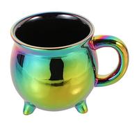 SOLUSTRE Halloween Ceramic Cauldron Mug Decorative Witch Coffee Cup with Ergonomic Handle Heat Resistant Water Drink Mug for Adults Unique Festival Gift