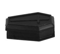SOLUSTRE Halloween Coffin Ornament with Lid Haunted House Prop Funny Prank Decor for Party Small Storage Box for Candies and Gifts Black Coffin Model for Spooky Festival Celebration