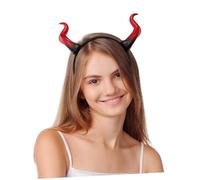 SOLUSTRE Halloween Devil Horns Headband PP Demon Horns Accessory for Women Men Teen Spooky Costume Prop for Party Masquerade Stage Performance